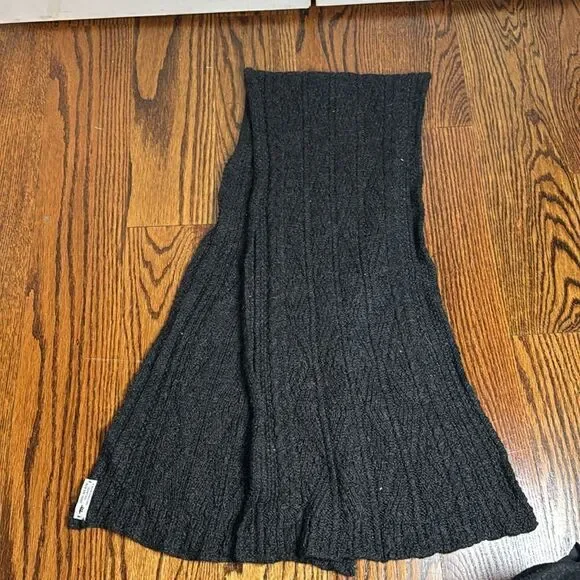 Vintage Inis Meáin 100% Baby Alpaca Gray Cable Knit Scarf - Picture 4 of 4